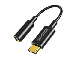 Переходник аудио USB Type-C > 3.5mm(мама) 0.1m, Choetech AUX003-BK Black