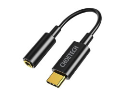 Переходник аудио USB Type-C > 3.5mm(мама) 0.1m, Choetech AUX003-BK Black