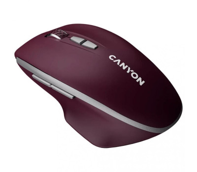 Мышь Canyon MW-21, Burgundy Red, wireless, USB, синий LED-сенсор, 1600 dpi, 7 кнопок (CNS-CMSW21BR)