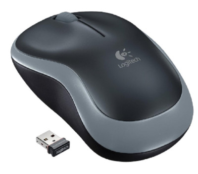 Мышь Logitech M185, Grey/ Black, USB, wireless, оптическая, 1000 dpi, 3 кнопки, 1xAA (910-002235)