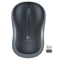 Мышь Logitech M185, Grey/ Black, USB, wireless, оптическая, 1000 dpi, 3 кнопки, 1xAA (910-002235)