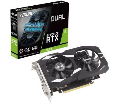 Відеокарта GeForce RTX 3050, Asus, DUAL OC, 6Gb GDDR6, 96-bit, (DUAL-RTX3050-O6G) Відеокарта GeForce RTX 3050, Asus, DUAL OC, 6Gb GDDR6, 96-bit, (DUAL-RTX3050-O6G)