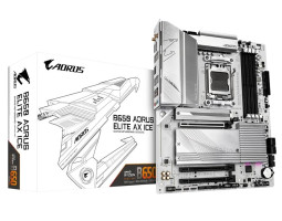 Материнська плата AM5 Gigabyte B650 AORUS ELITE AX ICE, B650, 4xDDR5, Int.Video (CPU), 4xSATA3, 3xM.