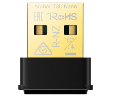 Мережевий адаптер USB TP-Link Archer T3U Nano, Black, 5GHz /  2.4GHz, AC1300 (867 /  400 Мбит/ с), USB 