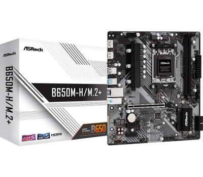 Мат. плата AM5 ASRock B650M-H/ M.2+, 2xDDR5, HDMI/ DP, MicroATX