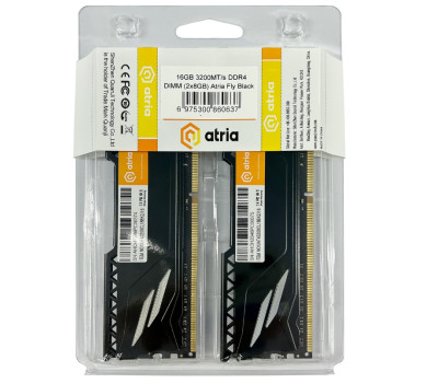DDR4 8Gb x 2 (16Gb Kit) DDR4, 3200 MHz, Atria Fly, Black, (UAT43200CL18BK2/ 16)