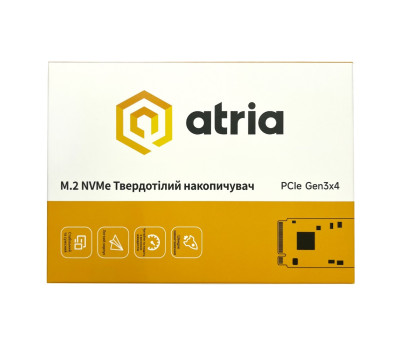 Твердотільний накопичувач M.2 256Gb, Atria X500S, PCI-E 3.0 x4, 3D TLC, (ATNVMX500S/ 256)