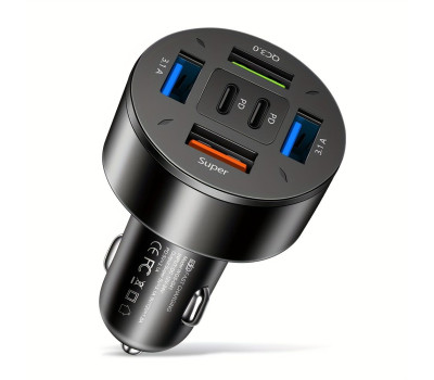 Автомобильное зарядное устройство WGS-G41 Black, 4xUSB, 2xUSB Type-C Автомобильное зарядное устройство WGS-G41 Black, 4xUSB, 2xUSB Type-C