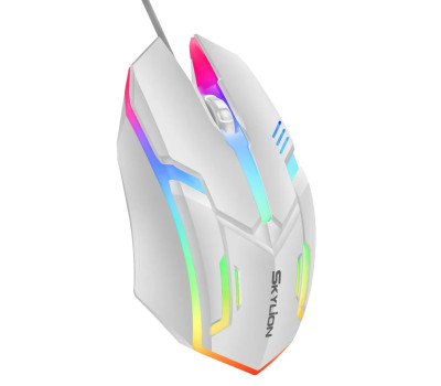 Мышь Skylion F1 White, USB, 3 кнопки, подсветка