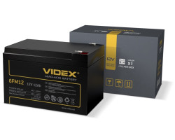 Батарея для ДБЖ 12В 12Ач Videx 6FM12, Black, 12V, 150x98x95 мм
