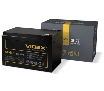 Батарея для ДБЖ 12В 12Ач Videx 6FM12, Black, 12V, 150x98x95 мм Батарея для ДБЖ 12В 12Ач Videx 6FM12, Black, 12V, 150x98x95 мм