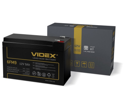 Батарея для ДБЖ 12В 9Ач Videx 6FM9, Black, 12V, 150x65x95 мм Батарея для ДБЖ 12В 9Ач Videx 6FM9, Black, 12V, 150x65x95 мм