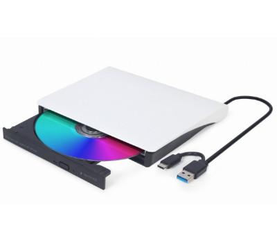 Зовнішній оптичний привід Gembird, White, DVD+/ -RW, USB 3.1 /  Type-C (DVD-USB-03-BW)