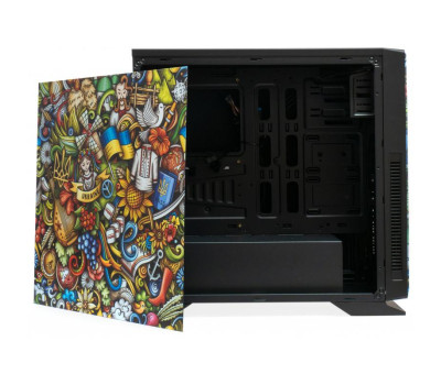 Корпус Vinga Black Widow Ukraine Free, Miditower, ATX, без БП