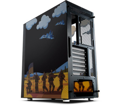 Корпус Vinga Pillar Black Freedom soldiers, Miditower, ATX, без БП