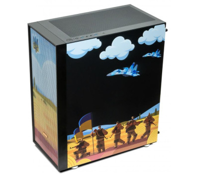 Корпус Vinga Pillar Black Freedom soldiers, Miditower, ATX, без БП