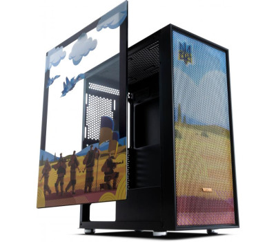 Корпус Vinga Pillar Black Freedom soldiers, Miditower, ATX, без БП