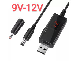 Кабель для роутера USB 2.0 > 5.5*2.5, переключатель 9V/ 12V, в комплекте переходник 3.5*1.0m, Black Кабель для роутера USB 2.0 > 5.5*2.5, переключатель 9V/ 12V, в комплекте переходник 3.5*1.0m, Black