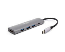 Концентратор USB Type-C Frime FH-5in1.312HP Space Grey, Type-C -> 3xUSB3.0, PD, HDMI Full HD
