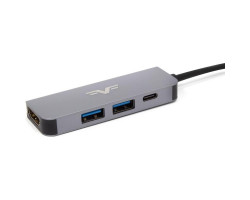 Концентратор USB Type-C Frime FH-4in1.201HP Space Grey, Type-C -> USB3.0, USB2.0, PD, HDMI