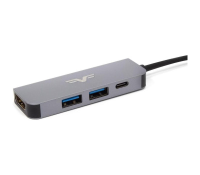 Концентратор USB Type-C Frime FH-4in1.201HP Space Grey, Type-C -> USB3.0, USB2.0, PD, HDMI