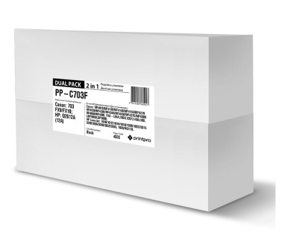 Картридж Canon 703, Black, LBP-2900/ 3000, 2 x 2000 стор, PrintPro, Dual Pack (PP-C703F)