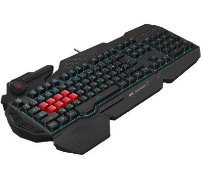 Клавіатура Bloody B318 Black, USB, ігрова, мультимедійна, захист від вологи, 8 Light strike