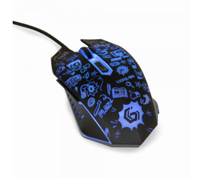 Миша Gembird MUS-6B-GRAFIX-01, оптика, Black USB, 3600 DPI, підсвічування