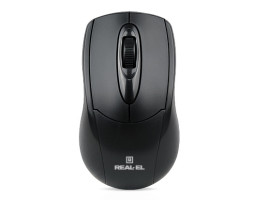 Миша REAL-EL RM-207, Black, USB, оптична, 1000 dpi, 3 кнопки, 1,2 м Миша REAL-EL RM-207, Black, USB, оптична, 1000 dpi, 3 кнопки, 1,2 м