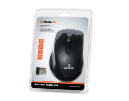 Миша REAL-EL RM-300 Wireless, Black, USB, оптична, 800/ 1200/ 1600 dpi, 4 кнопки, 1xAA-foto3