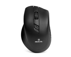 Миша REAL-EL RM-300 Wireless, Black, USB, оптична, 800/ 1200/ 1600 dpi, 4 кнопки, 1xAA