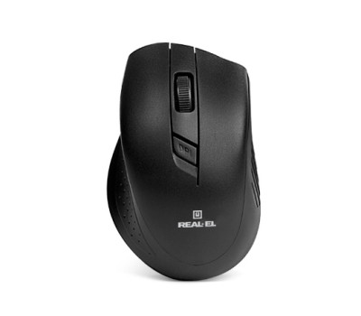 Миша REAL-EL RM-300 Wireless, Black, USB, оптична, 800/ 1200/ 1600 dpi, 4 кнопки, 1xAA Миша REAL-EL RM-300 Wireless, Black, USB, оптична, 800/ 1200/ 1600 dpi, 4 кнопки, 1xAA
