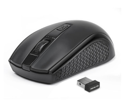 Миша REAL-EL RM-308 Wireless, Black, бездротова, USB, оптична, 1600 dpi, 4 кнопки, 2xAAA (RM-308) Миша REAL-EL RM-308 Wireless, Black, бездротова, USB, оптична, 1600 dpi, 4 кнопки, 2xAAA (RM-308)