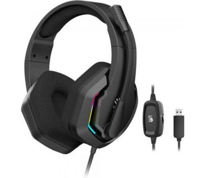 Наушники A4Tech Bloody G260 Black ігровые, микрофон, 7.1 виртуальный звук, подсветка 7 цветов, USB Наушники A4Tech Bloody G260 Black ігровые, микрофон, 7.1 виртуальный звук, подсветка 7 цветов, USB