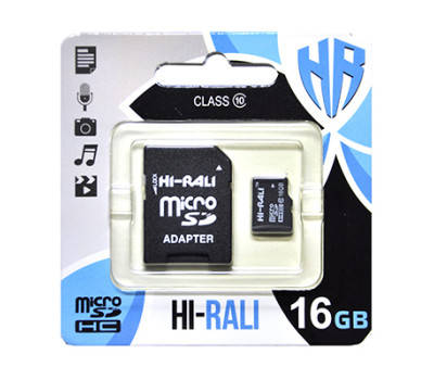 Карта пам`яті microSDHC, 16Gb, Hi-Rali, Class10 UHS-I U1, SD адаптер (HI-16GBSD10U1-01) Карта пам`яті microSDHC, 16Gb, Hi-Rali, Class10 UHS-I U1, SD адаптер (HI-16GBSD10U1-01)