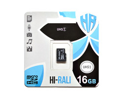 Карта пам`яті microSDHC, 16Gb, Hi-Rali, Class10 UHS-I U1, без адаптера (HI-16GBSD10U1-00)