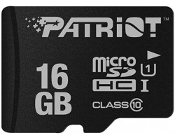Карта пам`яті microSDHC, 16Gb, Patriot LX, Class10 UHS-I U1, без адаптера (PSF16GMDC10)