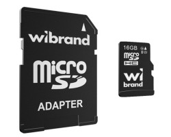 Карта пам`яті microSDHC, 16Gb, Wibrand, Class10 UHS-I U1, SD адаптер (WICDHU1/ 16GB-A)