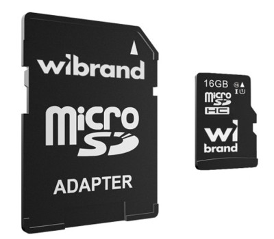 Карта пам`яті microSDHC, 16Gb, Wibrand, Class10 UHS-I U1, SD адаптер (WICDHU1/ 16GB-A)