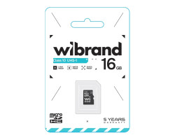 Карта пам`яті microSDHC, 16Gb, Wibrand, Class10 UHS-I U1, без адаптера (WICDHU1/ 16GB)-foto2