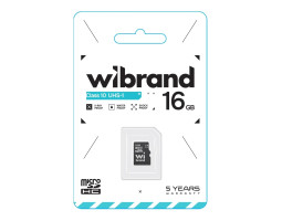 Карта пам`яті microSDHC, 16Gb, Wibrand, Class10 UHS-I U1, без адаптера (WICDHU1/ 16GB)-foto2