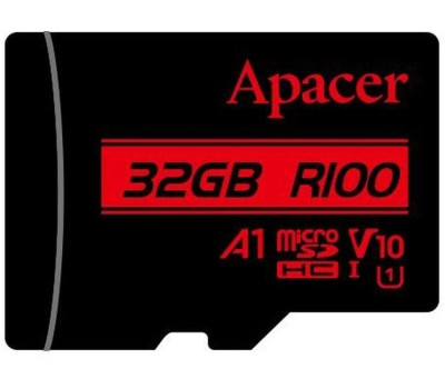 Карта пам`яті microSDHC, 32Gb, Apacer R100, Class10 UHS-I U1 V10 A1, (AP32GMCSH10UB-RA)