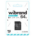 Карта пам`яті microSDXC, 64Gb, Wibrand, Class10 UHS-I U1, SD адаптер (WICDXU1/ 64GB-A)