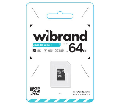 Карта пам`яті microSDXC, 64Gb, Wibrand, Class10 UHS-I U1, без адаптера (WICDXU1/ 64GB) Карта пам`яті microSDXC, 64Gb, Wibrand, Class10 UHS-I U1, без адаптера (WICDXU1/ 64GB)