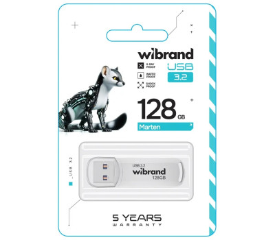 Флеш накопичувач USB 128Gb Wibrand Marten, White, USB 3.2 Gen 1 (WI3.2/ MA128P10W)
