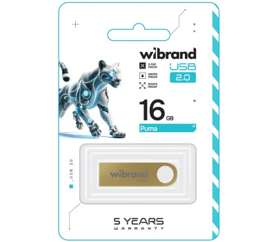 Флеш накопичувач USB 16Gb Wibrand Puma, Gold, USB 2.0 (WI2.0/ PU16U1G) Флеш накопичувач USB 16Gb Wibrand Puma, Gold, USB 2.0 (WI2.0/ PU16U1G)