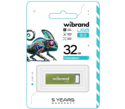 Флеш накопичувач USB 32Gb Wibrand Chameleon, Light Green, USB 2.0 (WI2.0/ CH32U6LG)