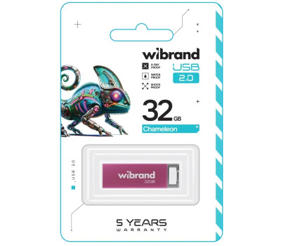 Флеш накопичувач USB 32Gb Wibrand Chameleon, Pink, USB 2.0 (WI2.0/ CH32U6P)