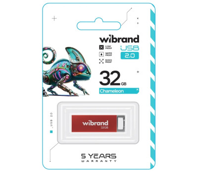 Флеш накопичувач USB 32Gb Wibrand Chameleon, Red, USB 2.0 (WI2.0/ CH32U6R)