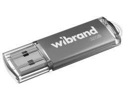 Флеш накопичувач USB 32Gb Wibrand Cougar, Silver, USB 2.0 (WI2.0/ CU32P1S)